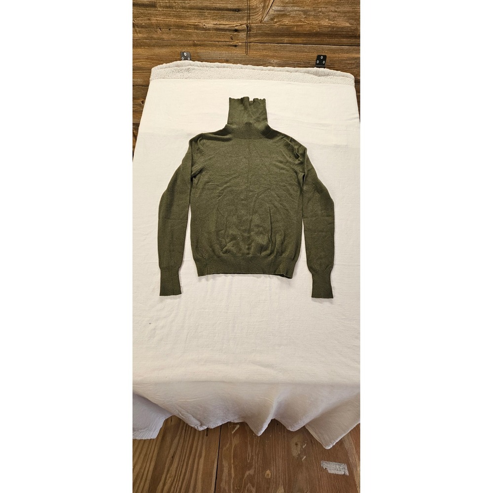 Banana Republic Womens XS Olive Green Silk‎ Cashmere Blend Turtleneck Sweater